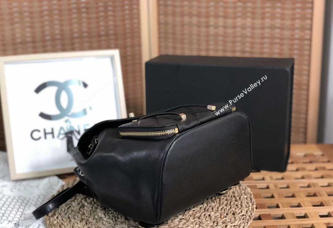 Chanel Grained Calfskin Backpack bag Black 2024 AS3531 (SM-240829064)