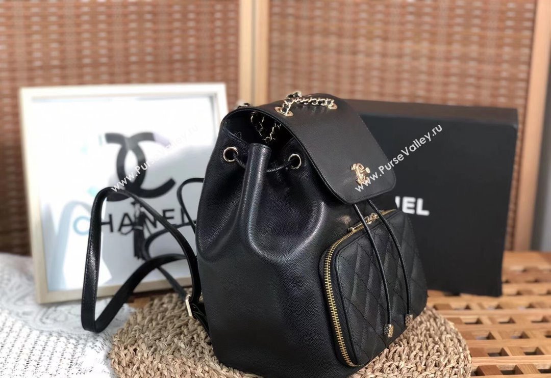 Chanel Grained Calfskin Backpack bag Black 2024 AS3531 (SM-240829064)