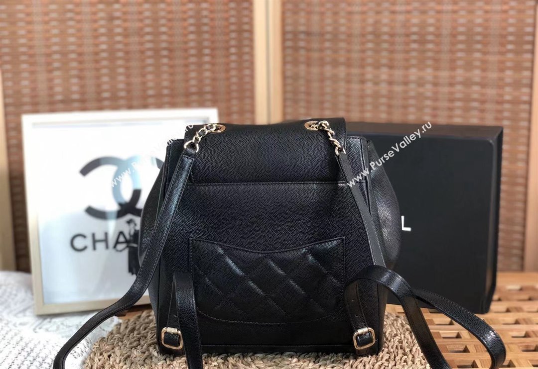 Chanel Grained Calfskin Backpack bag Black 2024 AS3531 (SM-240829064)