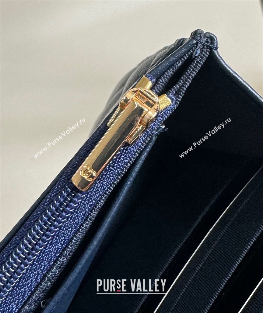 Chanel Lambskin Classic Wallet on Chain WOC Dark Blue 2024 0829 (YD-240829103)