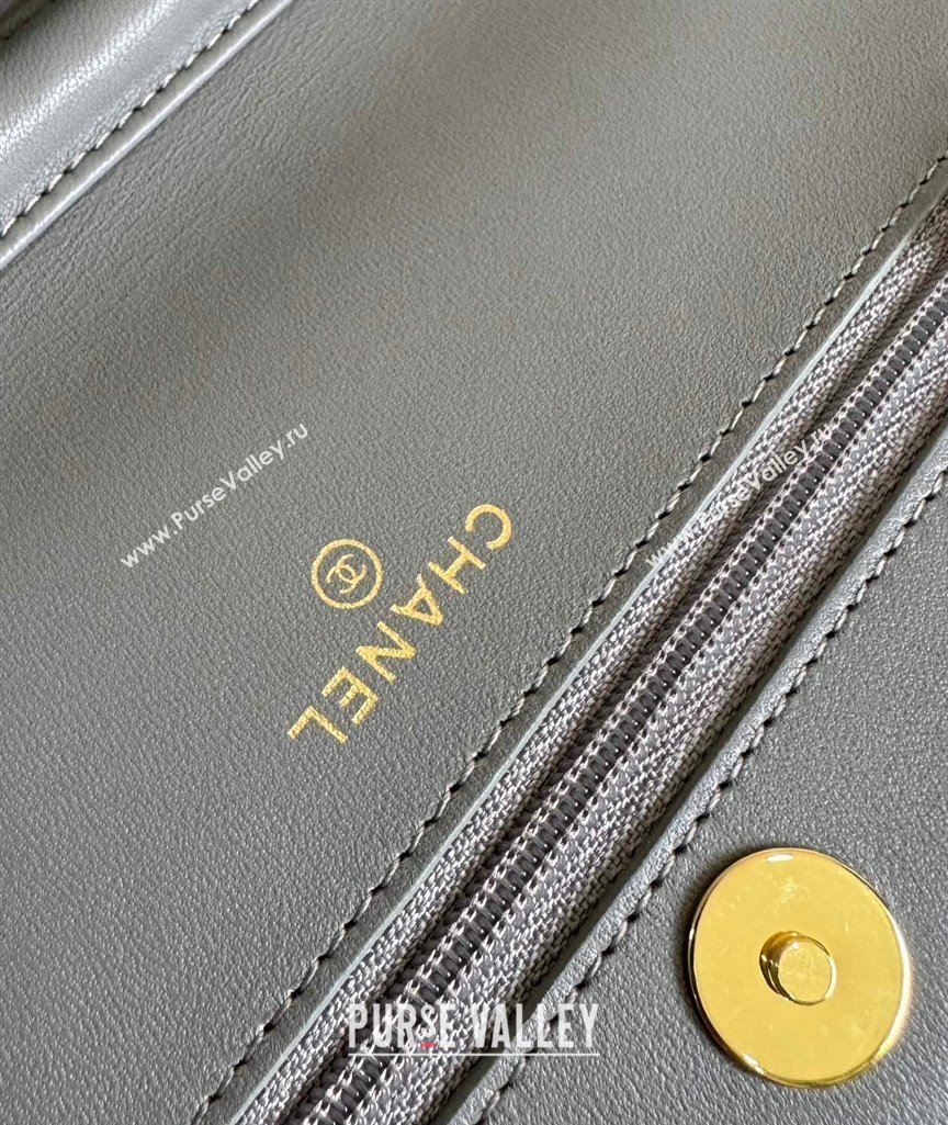 Chanel Lambskin Classic Wallet on Chain WOC Dark Grey 2024 0829 (YD-240829104)
