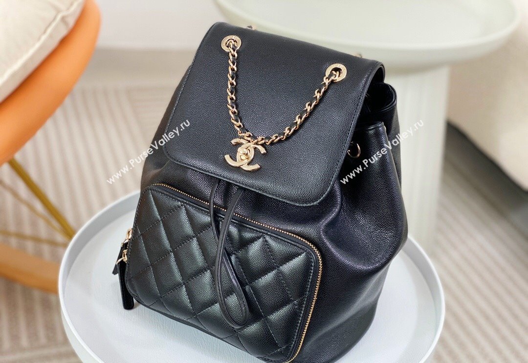 Chanel Grained Calfskin Backpack bag Black 2024 A08012 (SM-240829065)