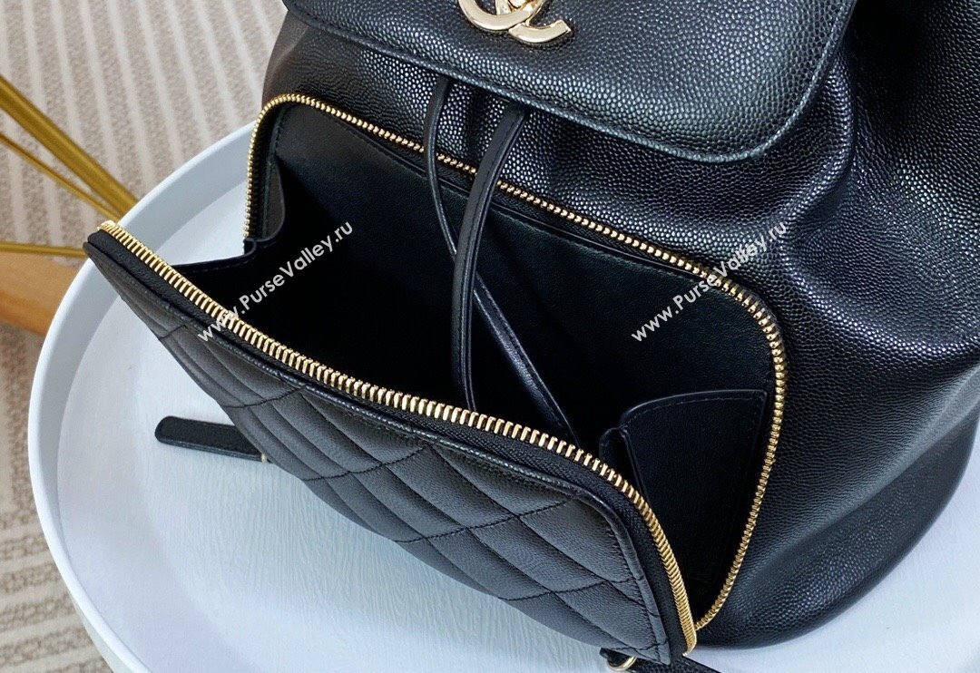 Chanel Grained Calfskin Backpack bag Black 2024 A08012 (SM-240829065)