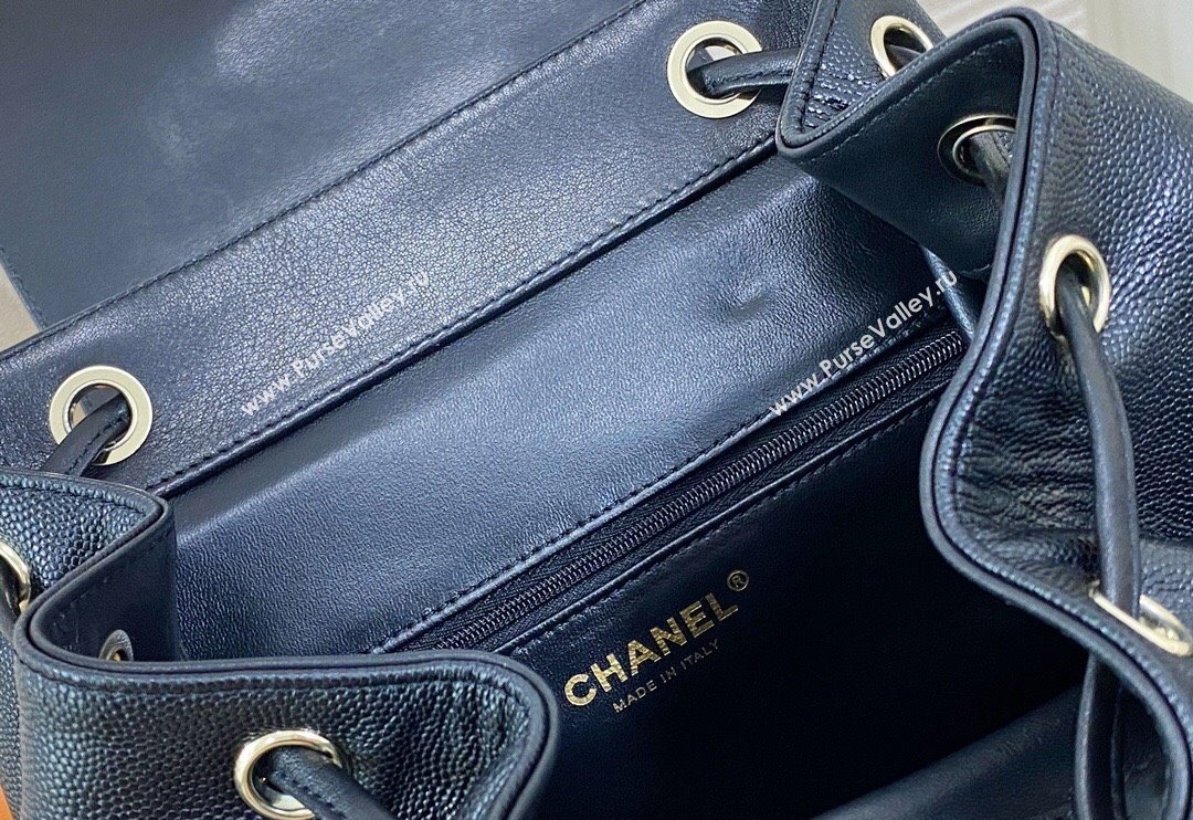 Chanel Grained Calfskin Backpack bag Black 2024 A08012 (SM-240829065)