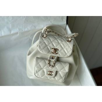 Chanel Aged Calfskin Mini Duma Backpack bag White 2024 AS2908 (SM-240829066)