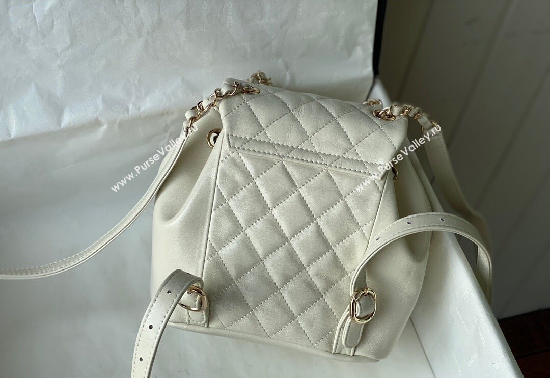 Chanel Aged Calfskin Mini Duma Backpack bag White 2024 AS2908 (SM-240829066)