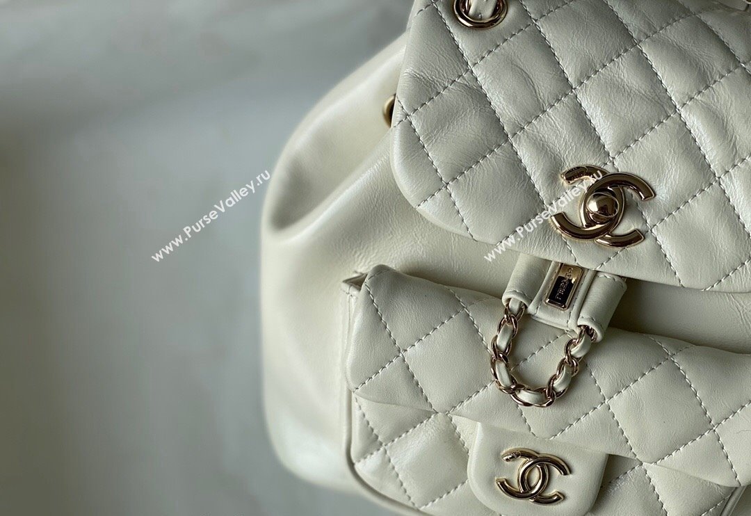 Chanel Aged Calfskin Mini Duma Backpack bag White 2024 AS2908 (SM-240829066)