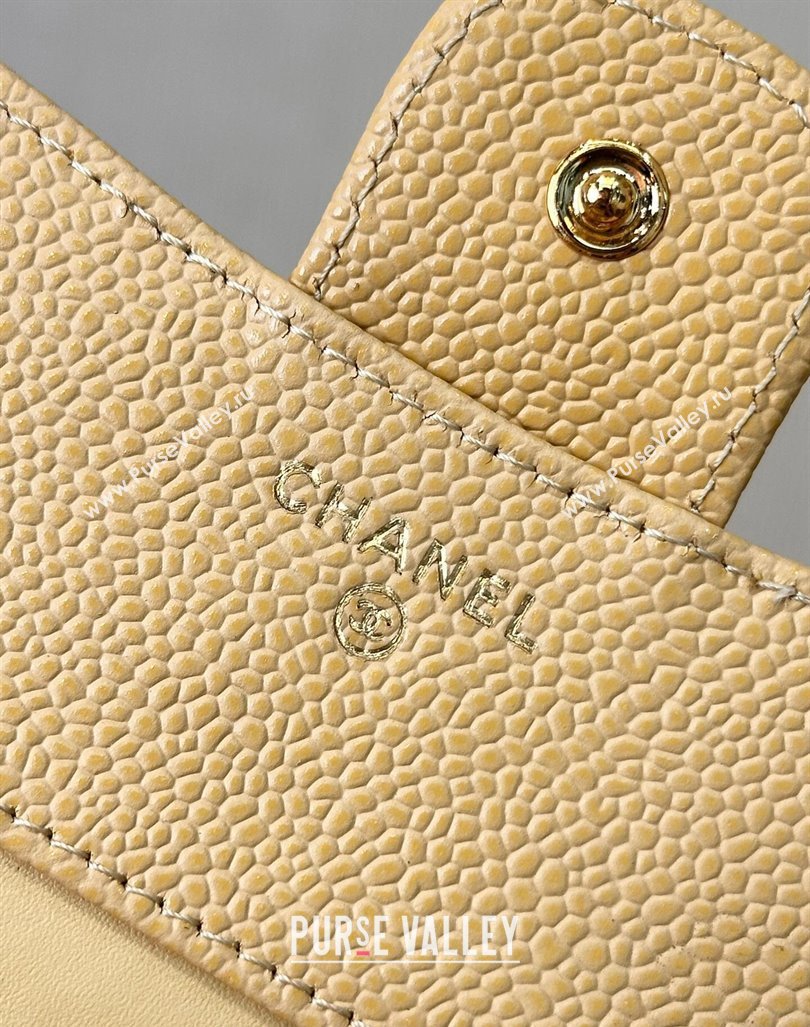 Chanel Grained Calfskin Card Holder Wallet Yellow 2024 82288 (SSZ-240830030)