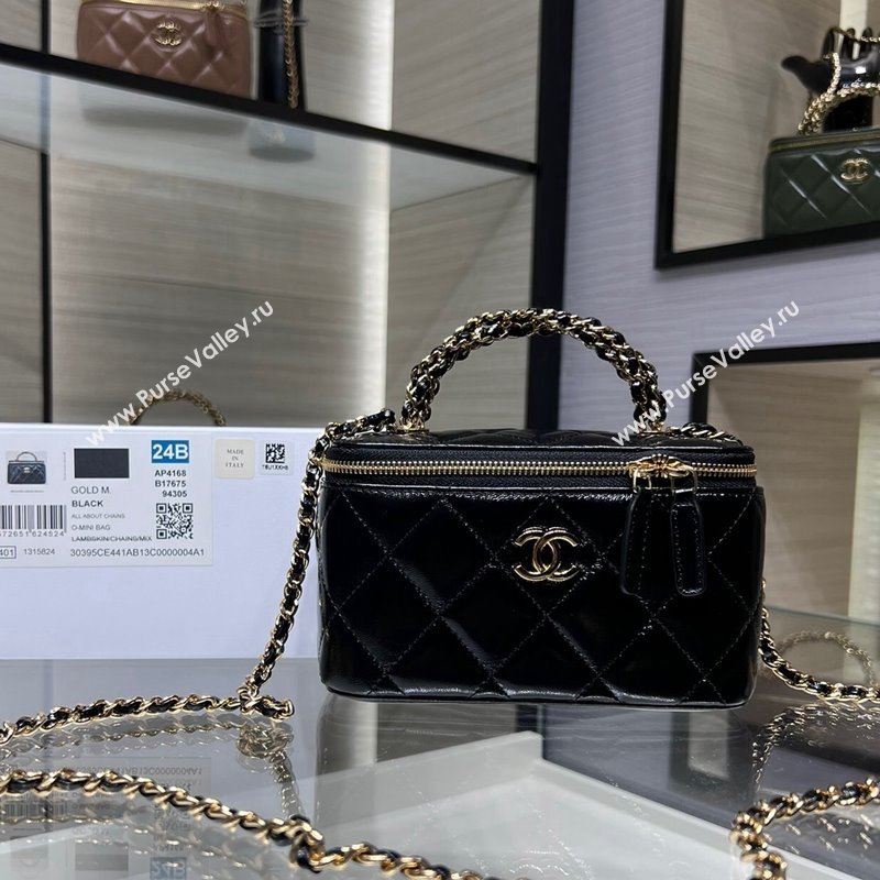 Chanel Lambskin Clutch with Chain and Top Handle AP4168 Black 2024 (yezi-240830011)