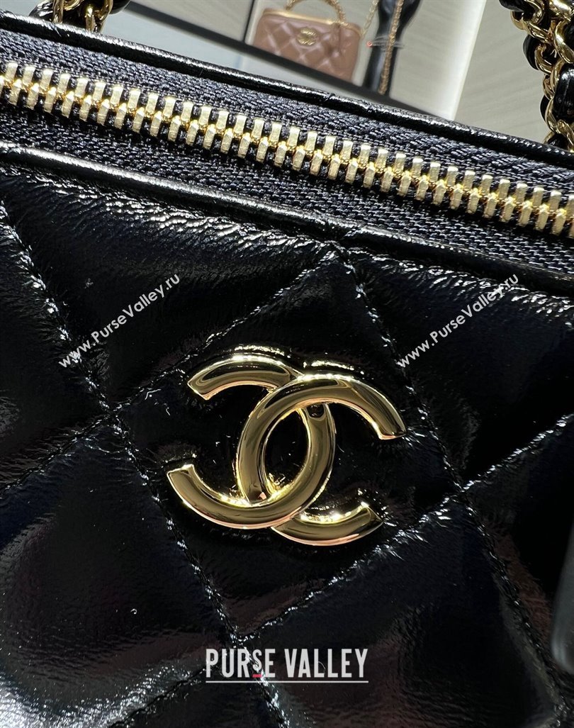 Chanel Lambskin Clutch with Chain and Top Handle AP4168 Black 2024 (yezi-240830011)