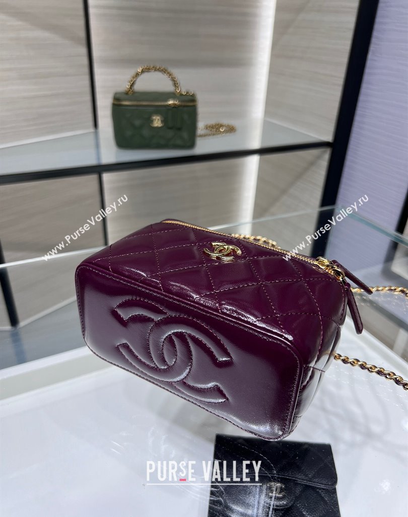 Chanel Lambskin Clutch with Chain and Top Handle AP4168 Dark Burgundy 2024 (yezi-240830013)