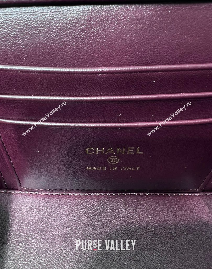 Chanel Lambskin Clutch with Chain and Top Handle AP4168 Dark Burgundy 2024 (yezi-240830013)