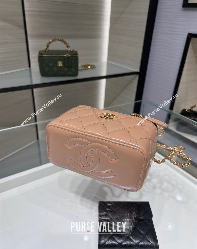 Chanel Lambskin Clutch with Chain and Top Handle AP4168 Dark Beige 2024 (yezi-240830014)