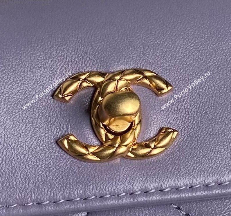 Chanel Lambskin Clutch with Chain Shoulder bag AS5038 Purple 2024 (yezi-240830038)