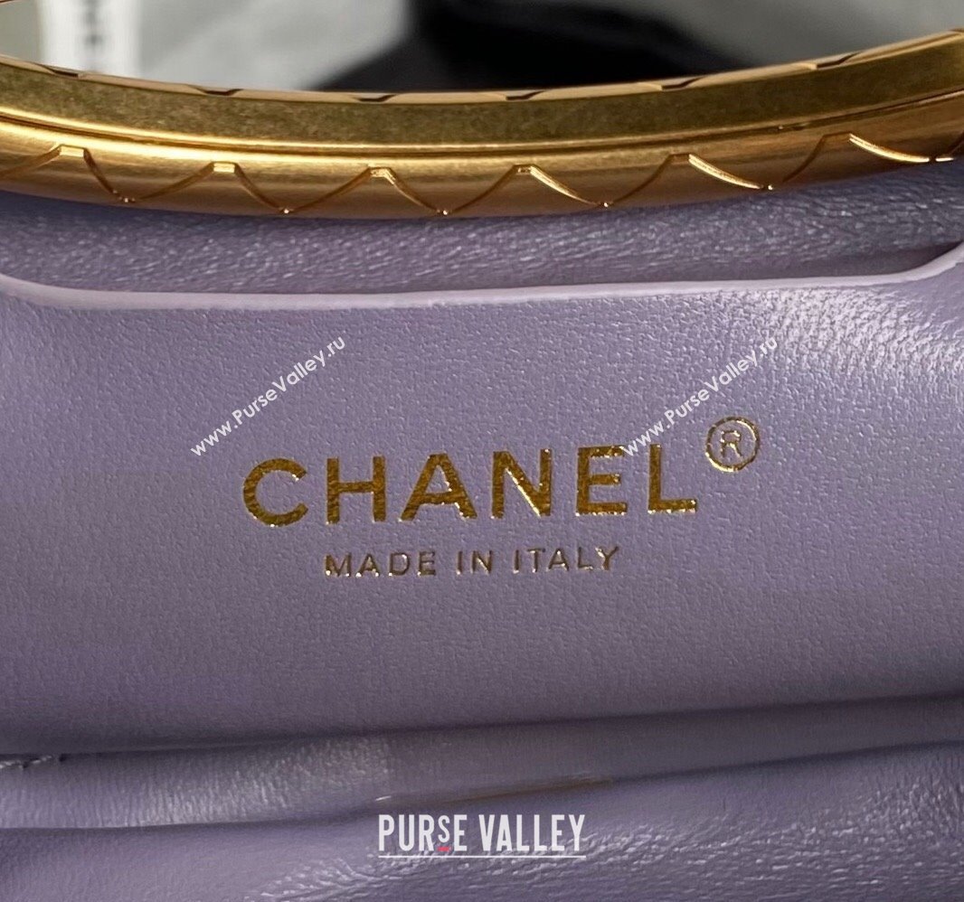 Chanel Lambskin Clutch with Chain Shoulder bag AS5038 Purple 2024 (yezi-240830038)