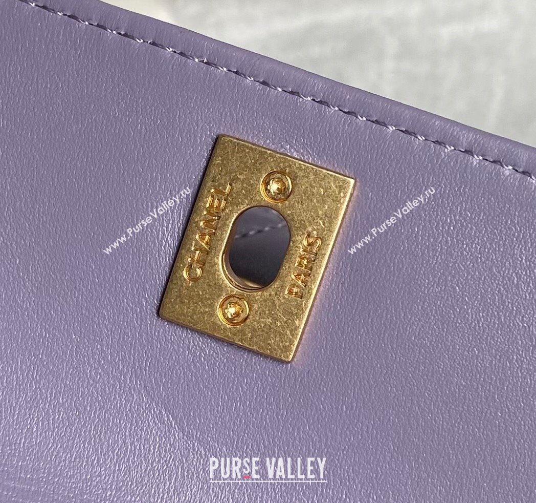 Chanel Lambskin Clutch with Chain Shoulder bag AS5038 Purple 2024 (yezi-240830038)