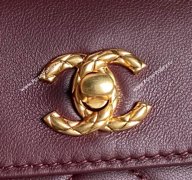 Chanel Lambskin Clutch with Chain Shoulder bag AS5038 Dark Burgundy 2024 (yezi-240830039)