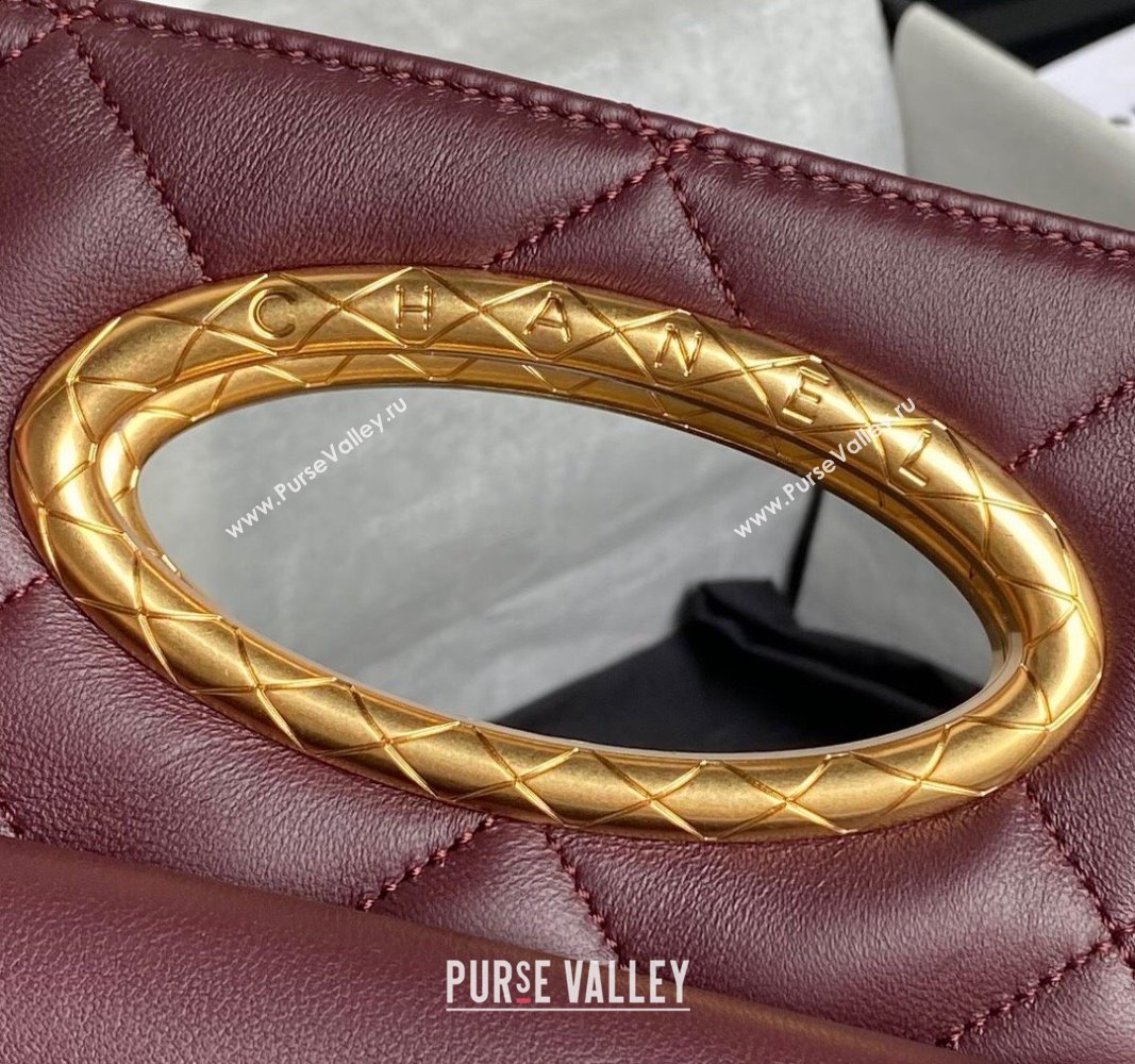 Chanel Lambskin Clutch with Chain Shoulder bag AS5038 Dark Burgundy 2024 (yezi-240830039)