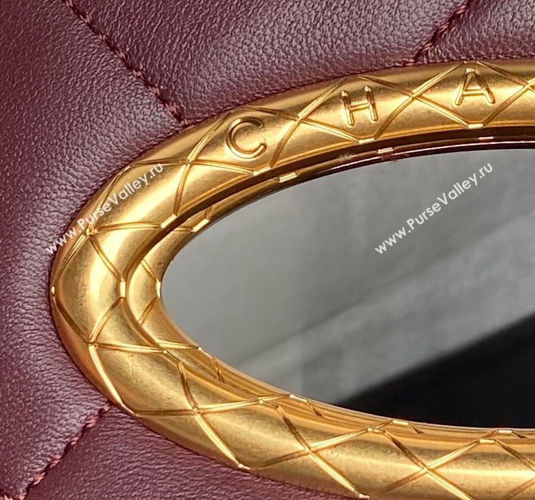 Chanel Lambskin Clutch with Chain Shoulder bag AS5038 Dark Burgundy 2024 (yezi-240830039)