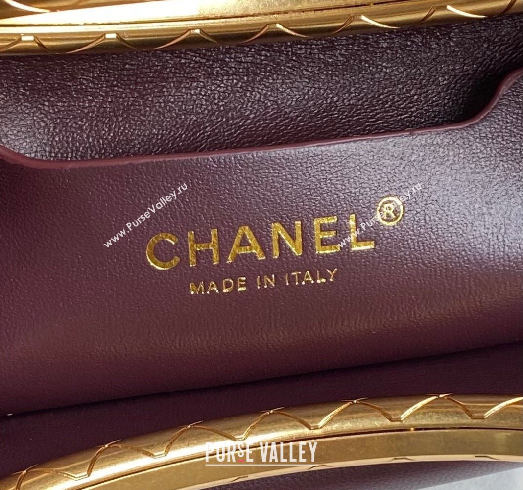 Chanel Lambskin Clutch with Chain Shoulder bag AS5038 Dark Burgundy 2024 (yezi-240830039)