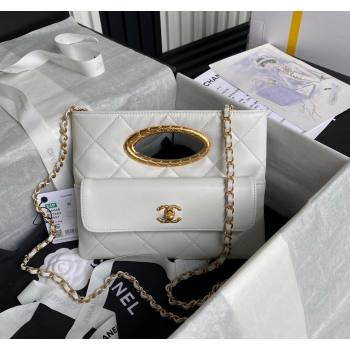 Chanel Lambskin Clutch with Chain Shoulder bag AS5038 White 2024 (yezi-240830040)