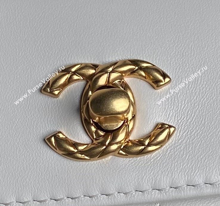 Chanel Lambskin Clutch with Chain Shoulder bag AS5038 White 2024 (yezi-240830040)