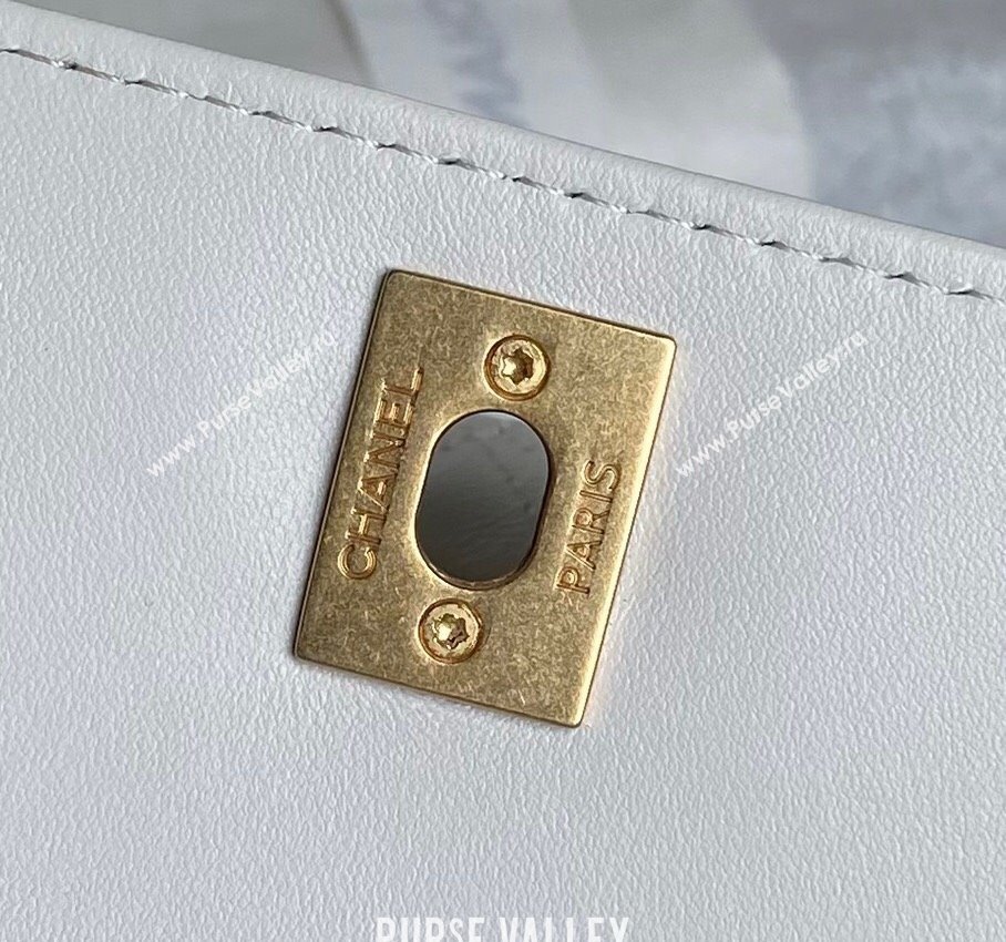 Chanel Lambskin Clutch with Chain Shoulder bag AS5038 White 2024 (yezi-240830040)