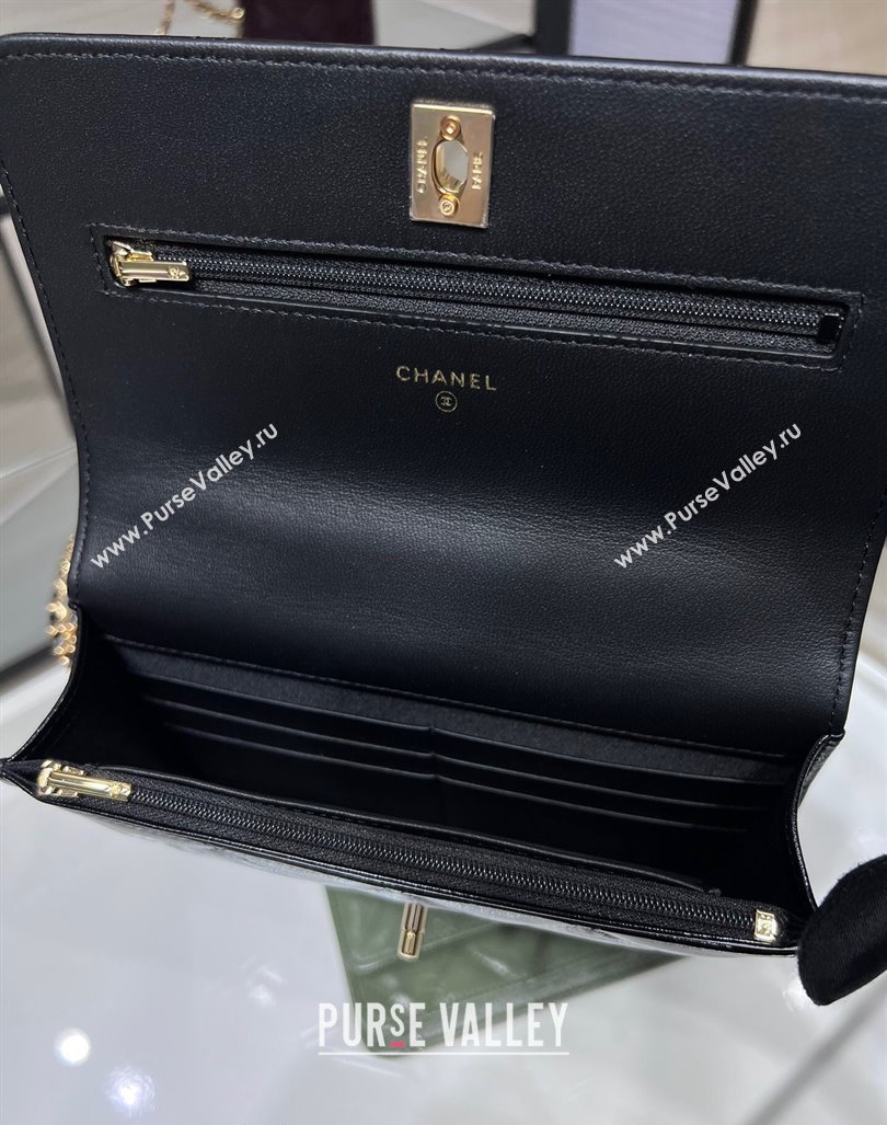 Chanel Lambskin Wallet on Chain WOC with Top Handle AP4166 Black 2024 (yezi-240830007)