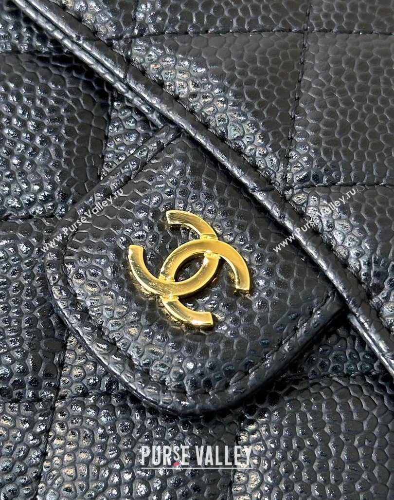 Chanel Grained Calfskin Card Holder Wallet Black/Gold 2024 82288 (SSZ-240830027)