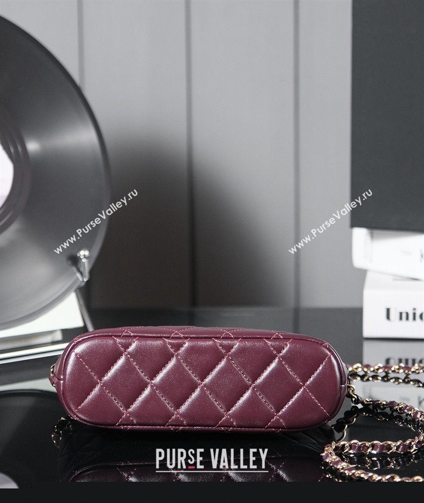 Chanel Shiny Lambskin Small Shopping Bag Burgundy 2024 AS5130 (yezi-240830072)