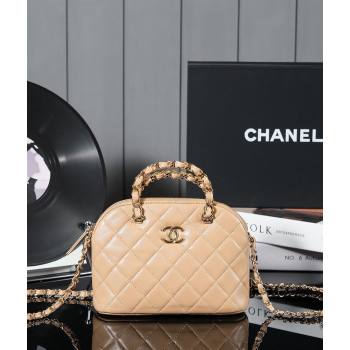 Chanel Shiny Lambskin Small Shopping Bag Beige 2024 AS5130 (yezi-240830073)