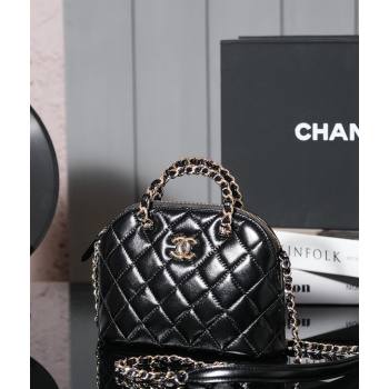 Chanel Shiny Lambskin Small Shopping Bag Black 2024 AS5130 (yezi-240830074)