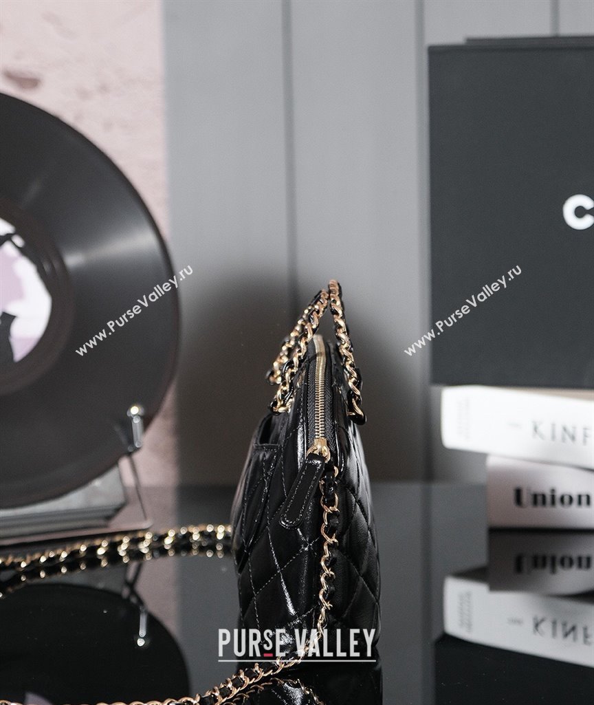 Chanel Shiny Lambskin Small Shopping Bag Black 2024 AS5130 (yezi-240830074)