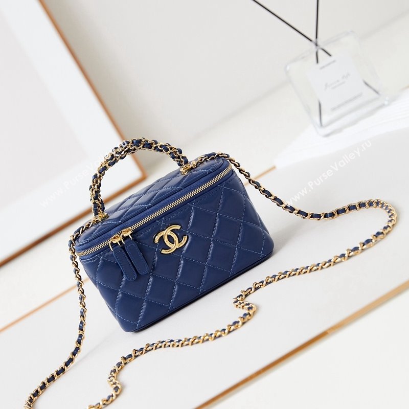 Chanel Lambskin Clutch with Chain and Top Handle AP4168 Royal Blue 2024 (yezi-240830015)