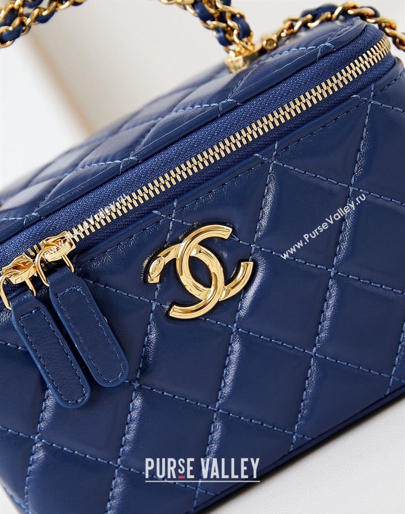 Chanel Lambskin Clutch with Chain and Top Handle AP4168 Royal Blue 2024 (yezi-240830015)