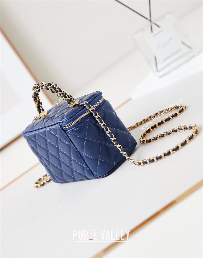 Chanel Lambskin Clutch with Chain and Top Handle AP4168 Royal Blue 2024 (yezi-240830015)