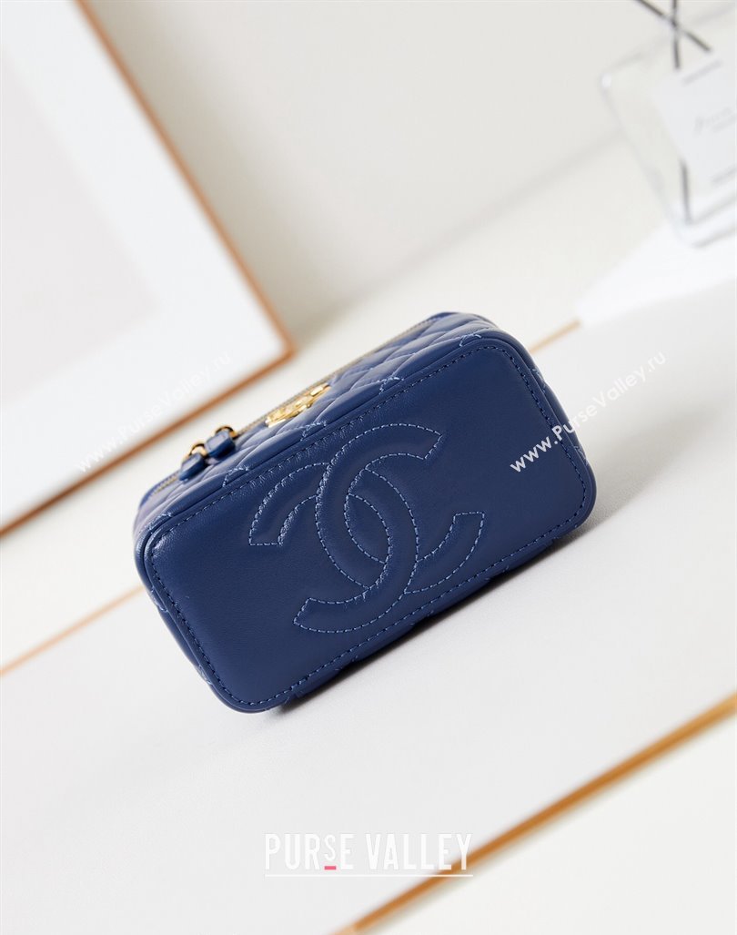 Chanel Lambskin Clutch with Chain and Top Handle AP4168 Royal Blue 2024 (yezi-240830015)