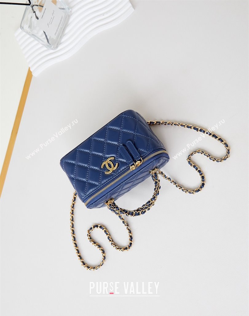 Chanel Lambskin Clutch with Chain and Top Handle AP4168 Royal Blue 2024 (yezi-240830015)