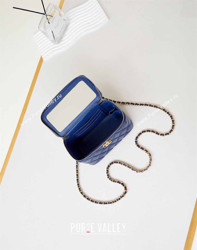 Chanel Lambskin Clutch with Chain and Top Handle AP4168 Royal Blue 2024 (yezi-240830015)