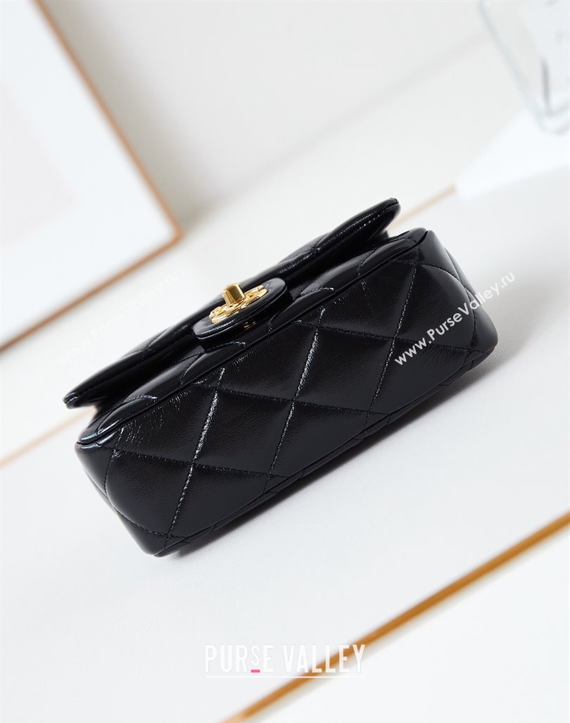 Chanel Lambskin Mini Flap bag with Top Handle AS5032 Black 2024 (yezi-240830020)