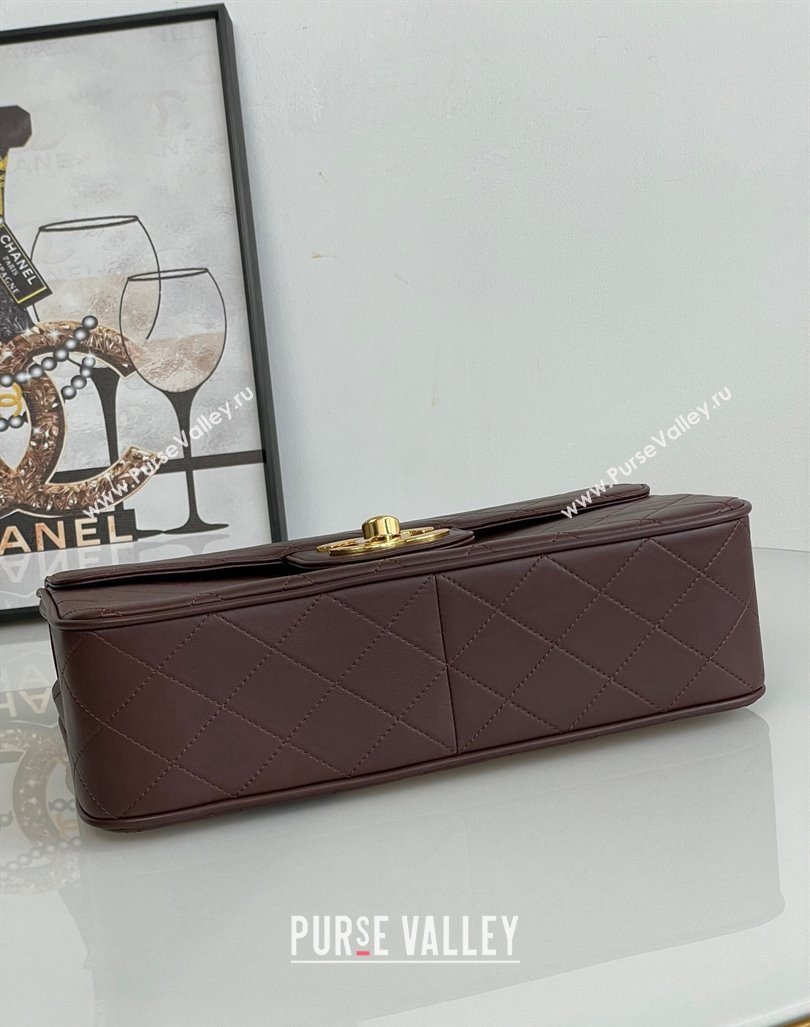 Chanel Vintage Lambskin Flap bag Brown 2024 A2222 668118 (yezi-240830063)