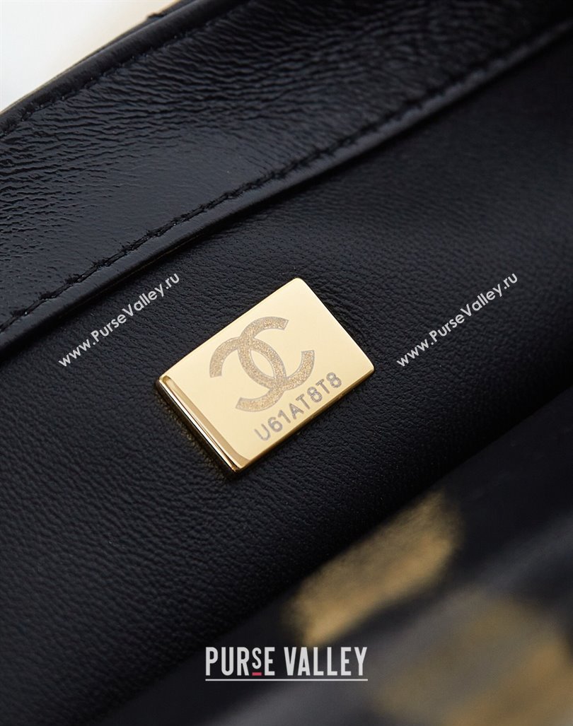 Chanel Lambskin Mini Flap bag with Top Handle AS5032 Black 2024 (yezi-240830020)