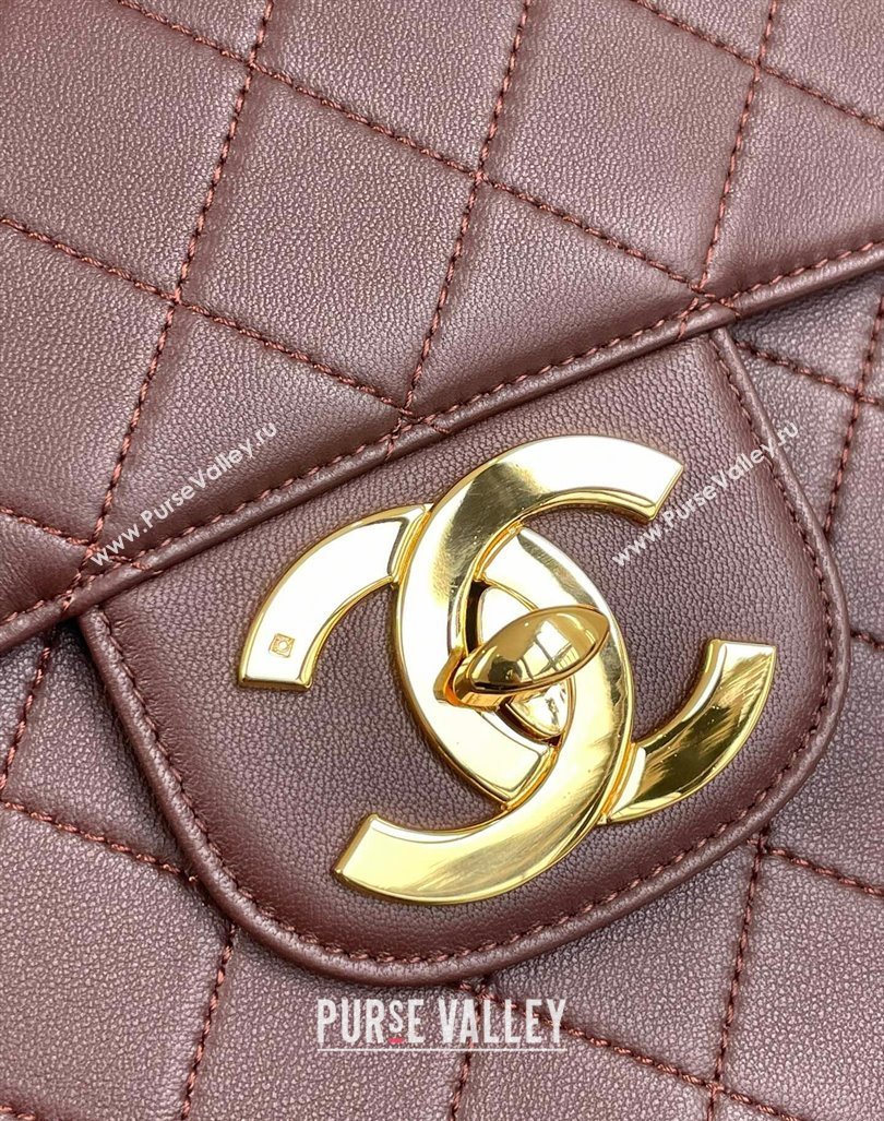 Chanel Vintage Lambskin Flap bag Brown 2024 A2222 668118 (yezi-240830063)