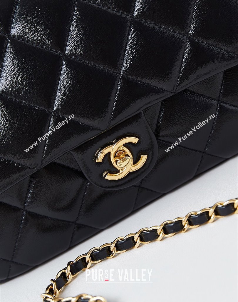 Chanel Lambskin Medium Flap bag with Top Handle AS5043 Black 2024 (yezi-240830024)