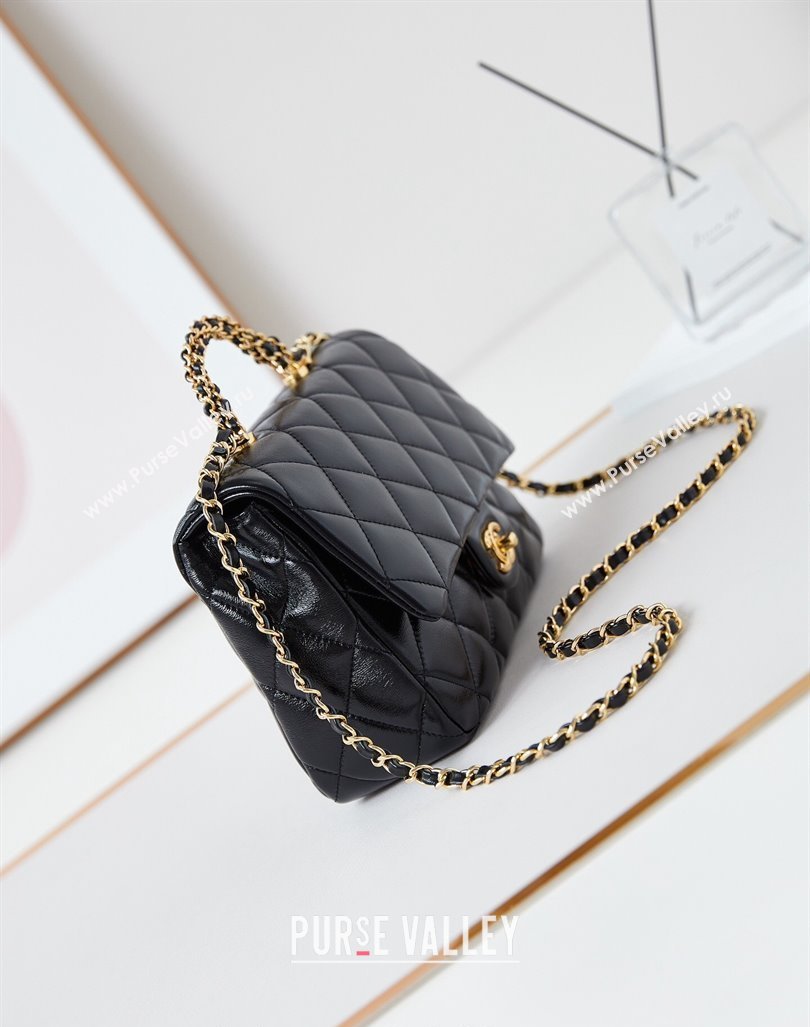 Chanel Lambskin Medium Flap bag with Top Handle AS5043 Black 2024 (yezi-240830024)