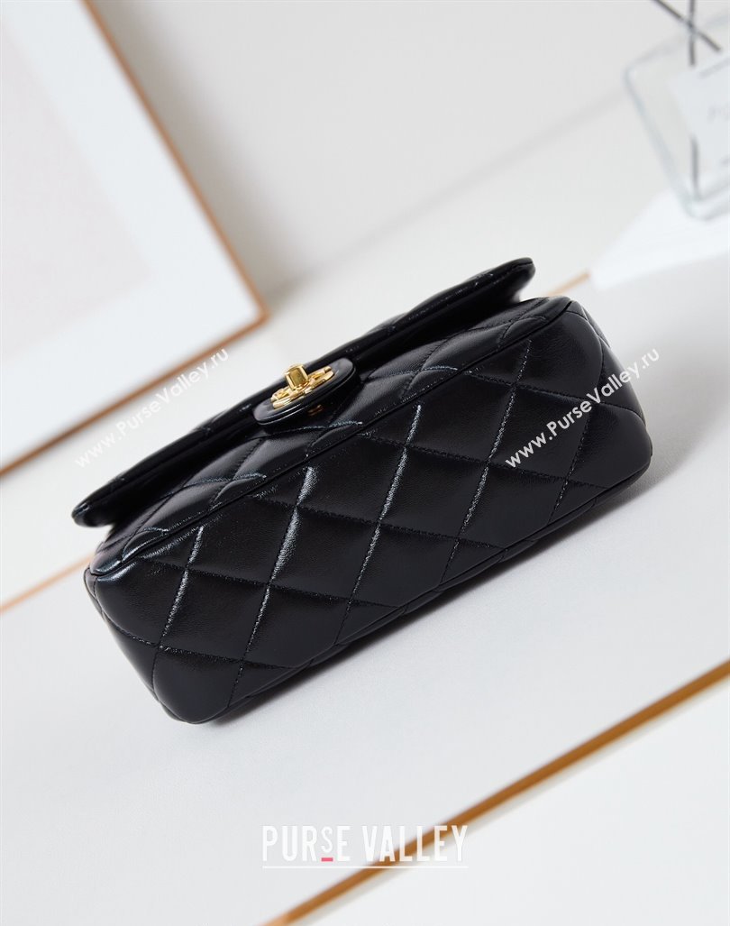 Chanel Lambskin Medium Flap bag with Top Handle AS5043 Black 2024 (yezi-240830024)