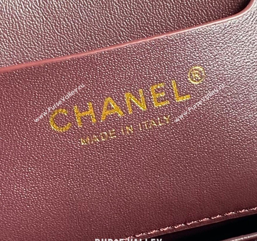 Chanel Lambskin Small Shopping bag AS5036 Dark Burgundy 2024 (yezi-240830042)