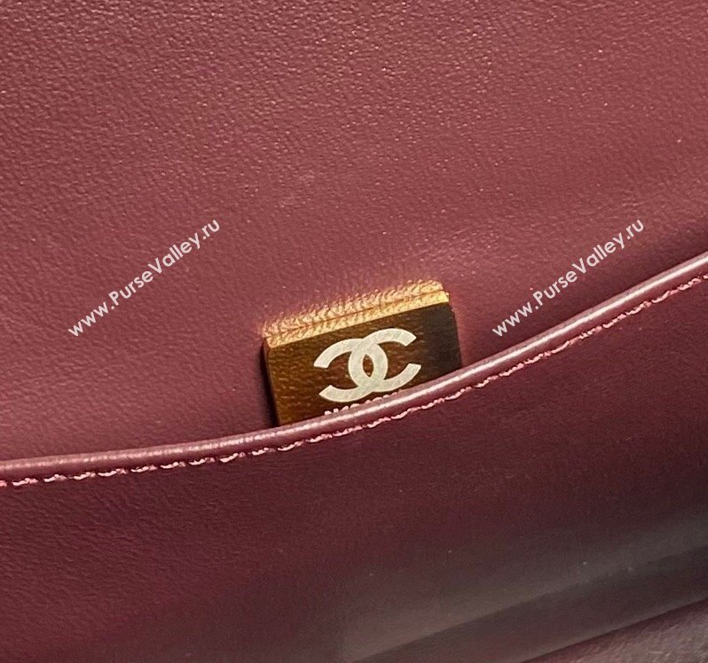 Chanel Lambskin Small Shopping bag AS5036 Dark Burgundy 2024 (yezi-240830042)