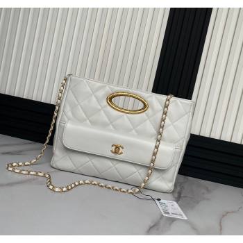 Chanel Lambskin Small Shopping bag AS5036 White 2024 (yezi-240830043)