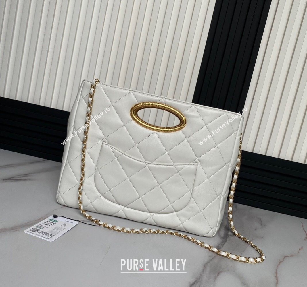 Chanel Lambskin Small Shopping bag AS5036 White 2024 (yezi-240830043)